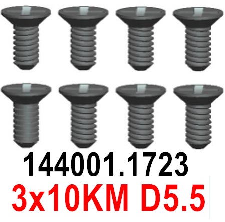 Wltoys 144002 Parts.144001.1723 Screws. 3*10KM D5.5 .Total 8pcs.